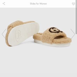Size 37 Gucci tan wool platform sandal